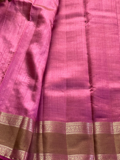Jewel pink semi silk cotton saree