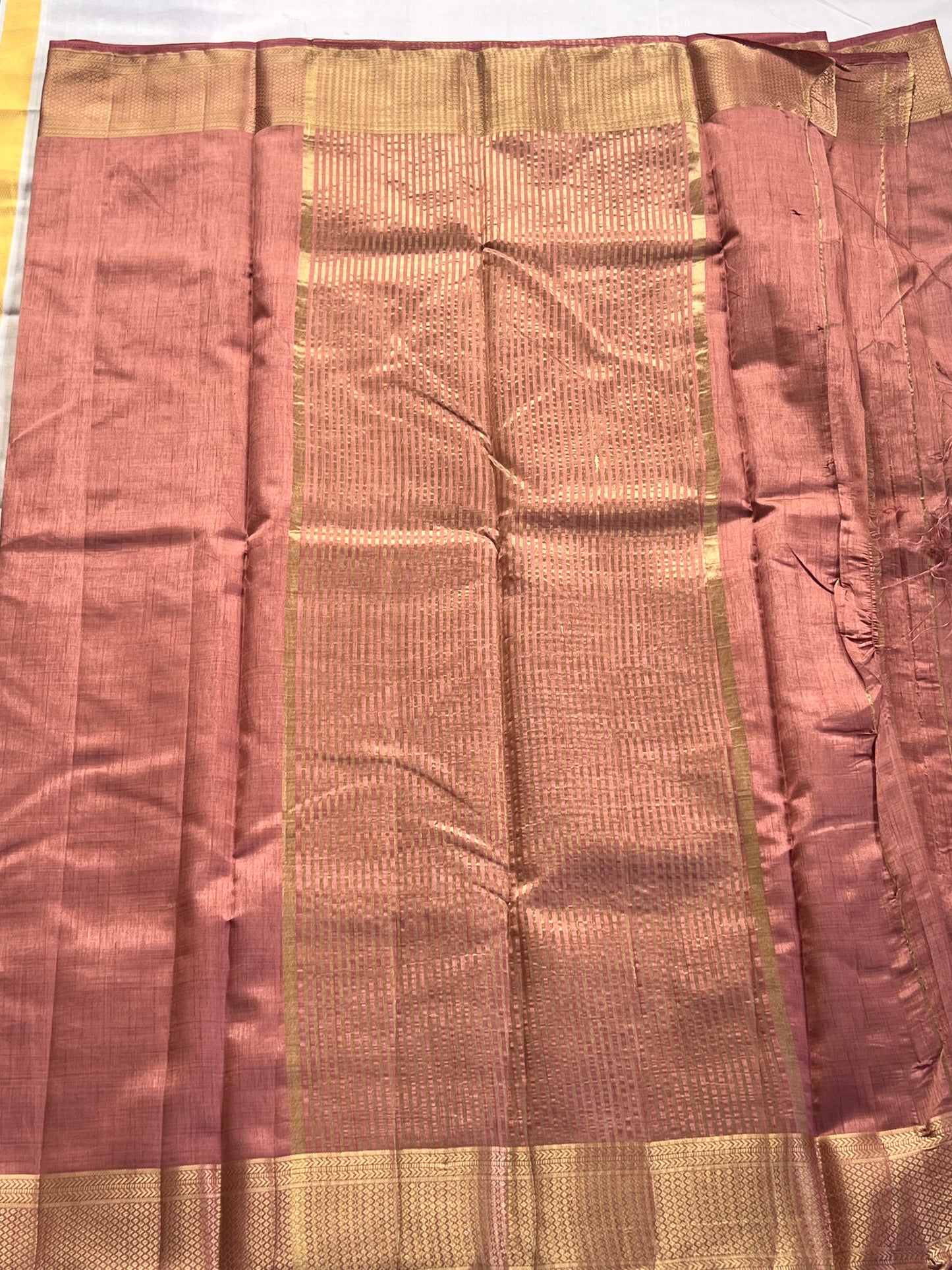 Plain Blush pink semi silk cotton saree