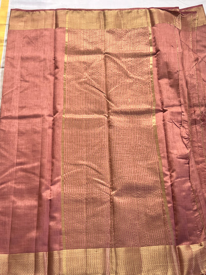 Plain Blush pink semi silk cotton saree