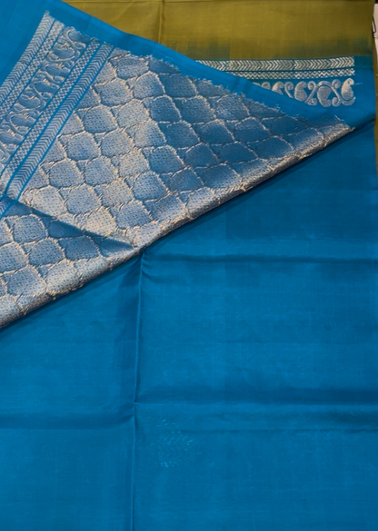 Green & blue soft silk