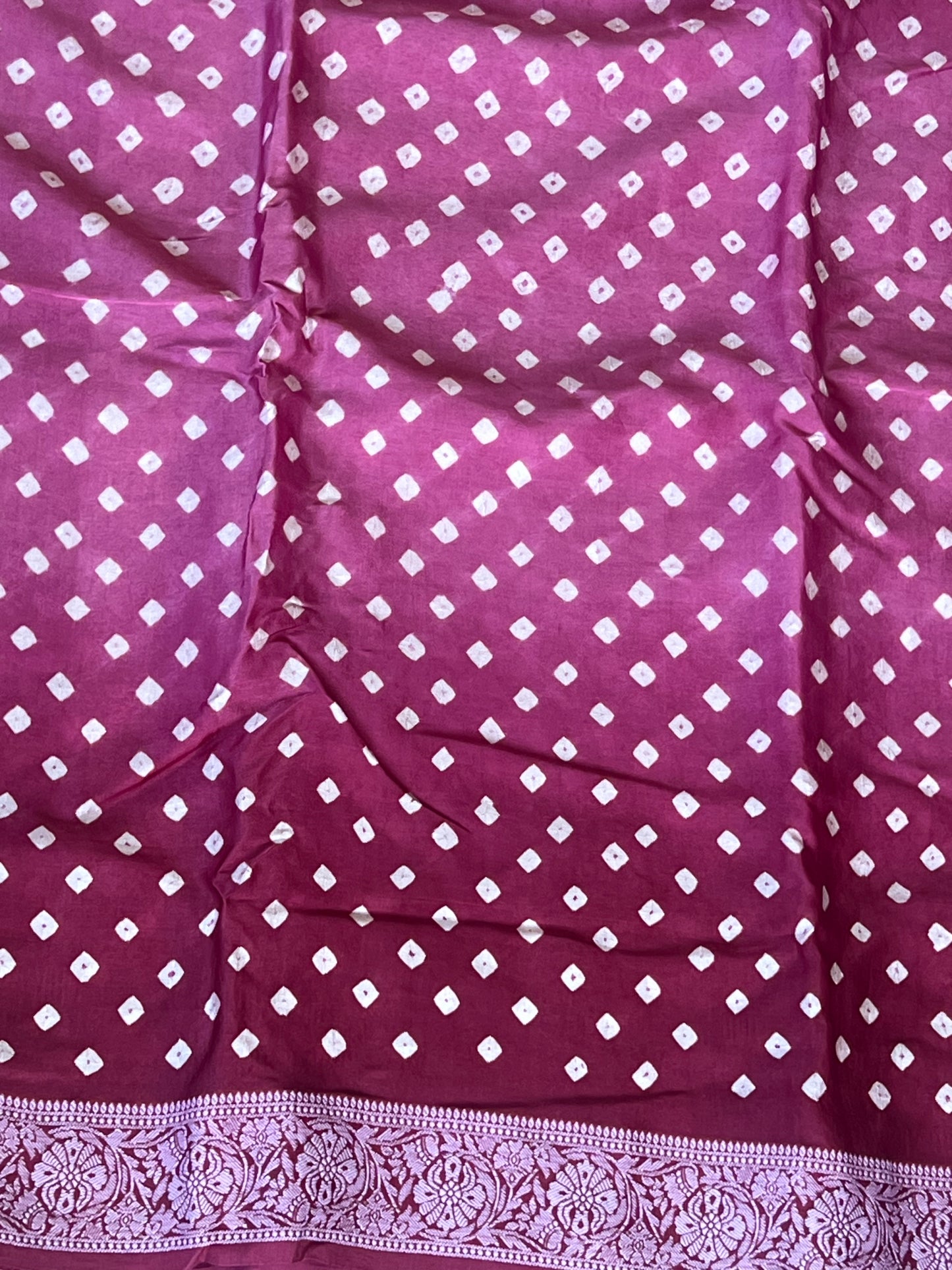 Plum pink bandini ghaji silk saree