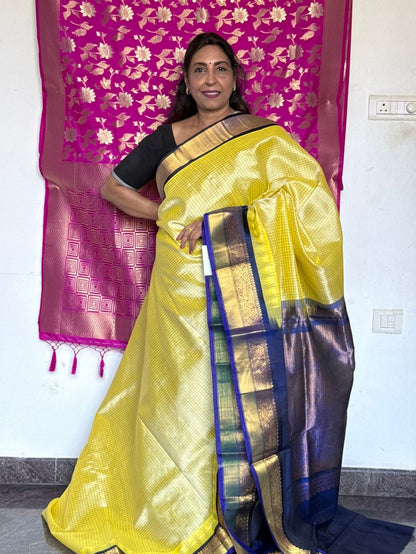 Checked Korvai Silk Cotton saree