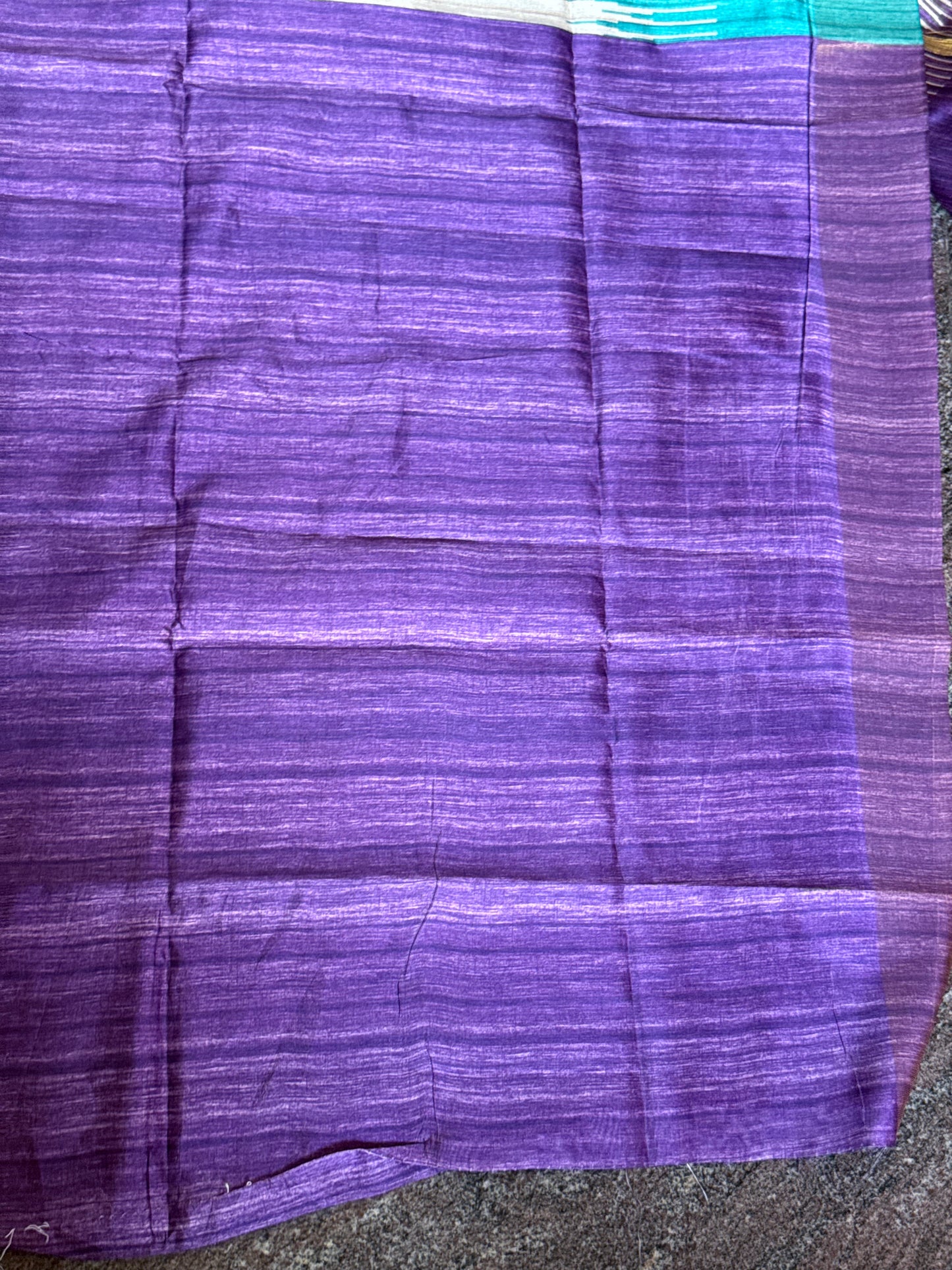 Semi tussar saree with contrast blue & purple