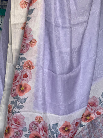 Lilac semi soft silk saree