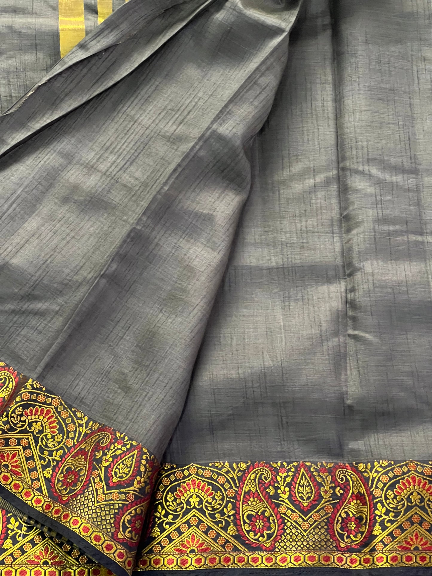 Black semi silk cotton saree