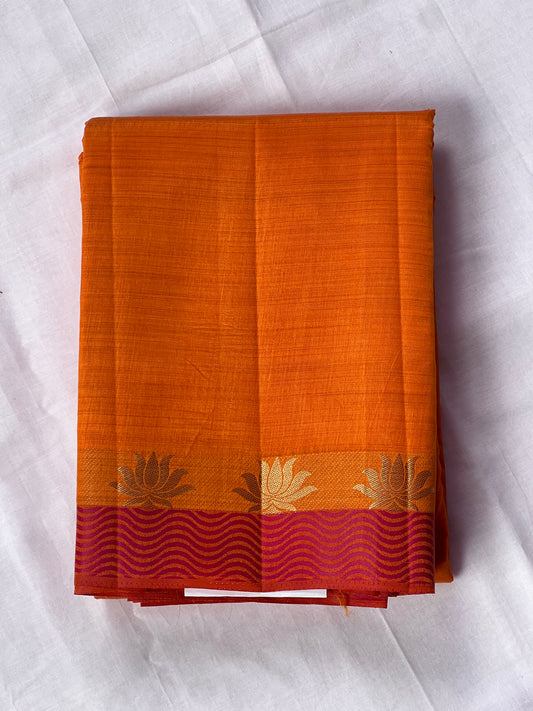 Warm Orange semi silk cotton saree
