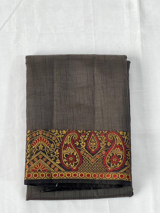 Black semi silk cotton saree