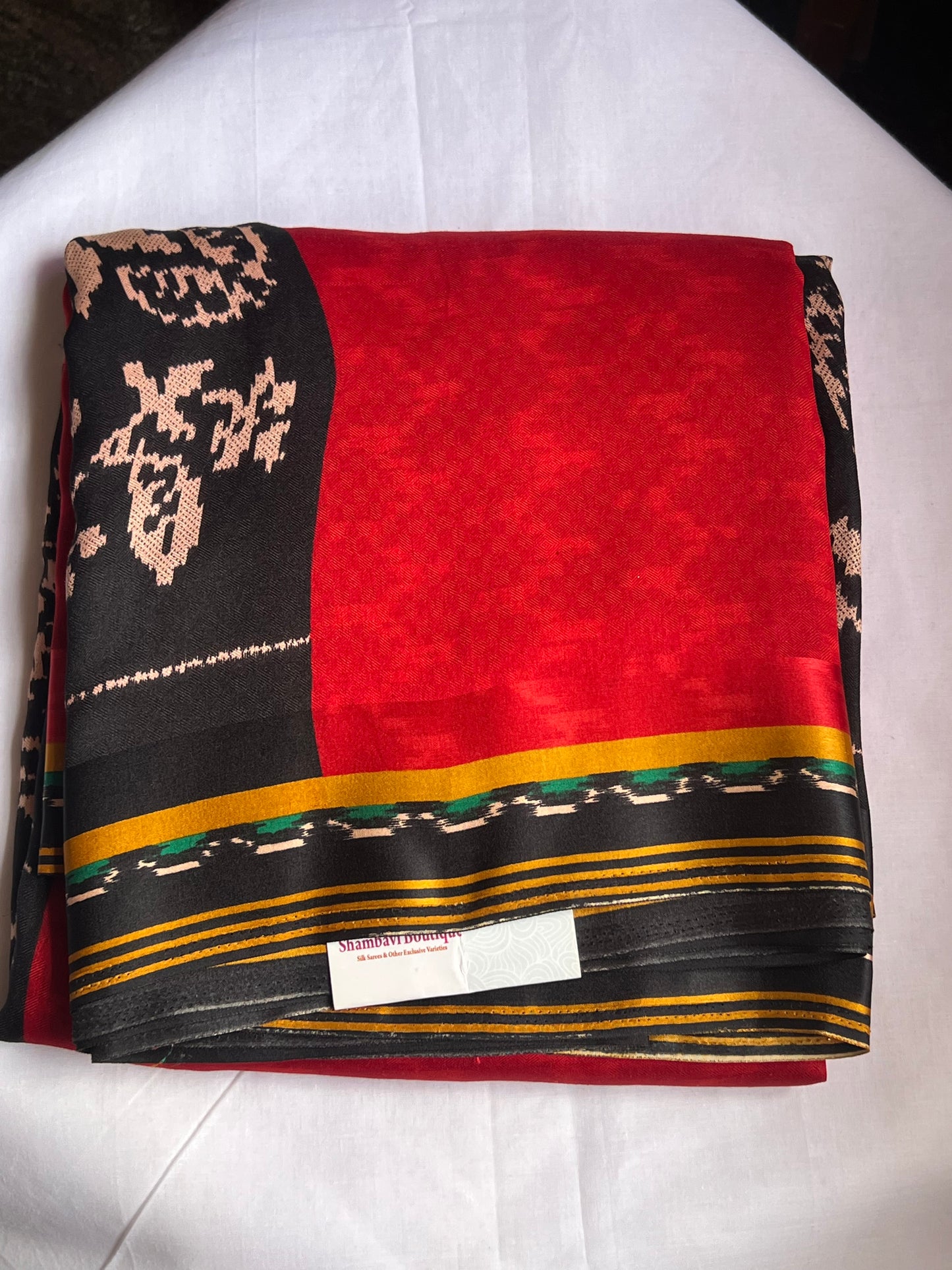 Red semi soft silk saree