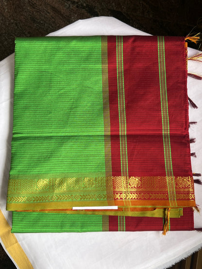 green semi silk cotton