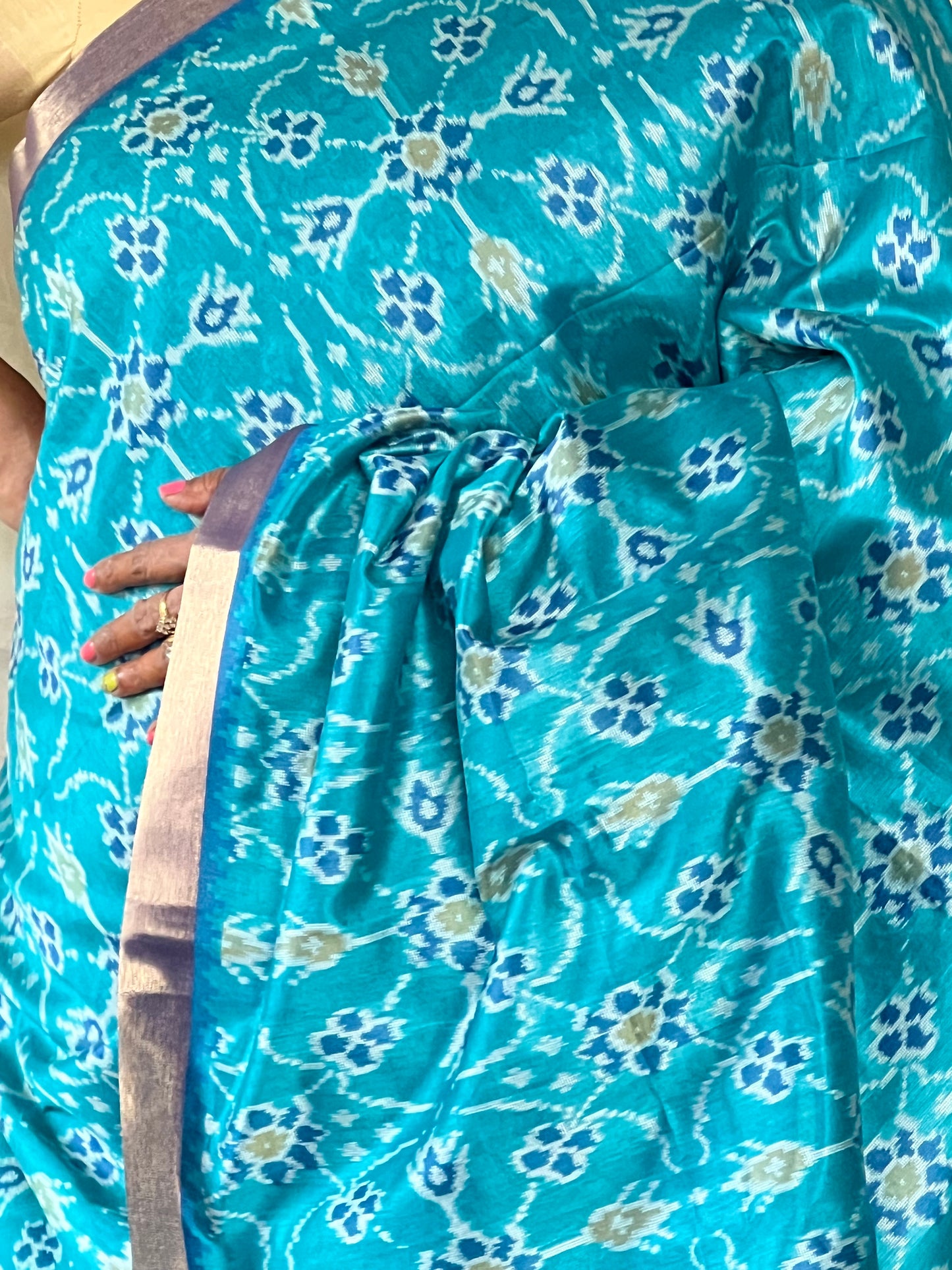 Blue Semi patola silk saree