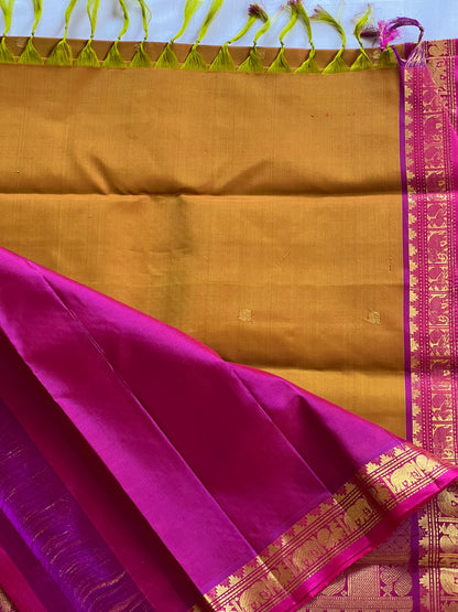 Royal Mustard Pure Kanchivaram saree