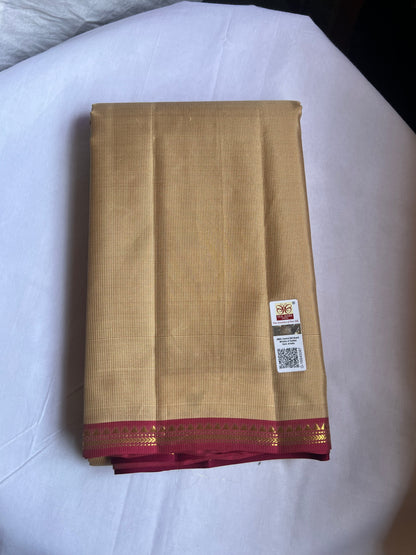 beige kasa kasa checks kanjivarum silk saree