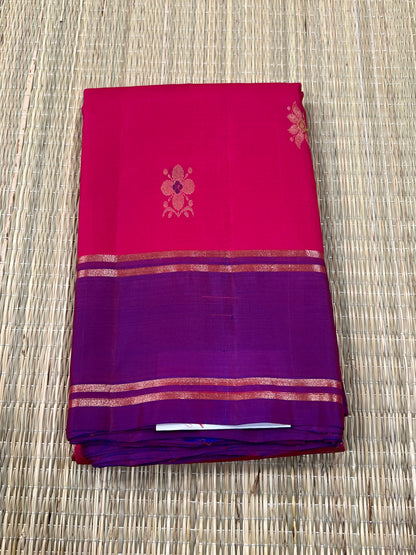 Pink & purple Kanchi silk saree