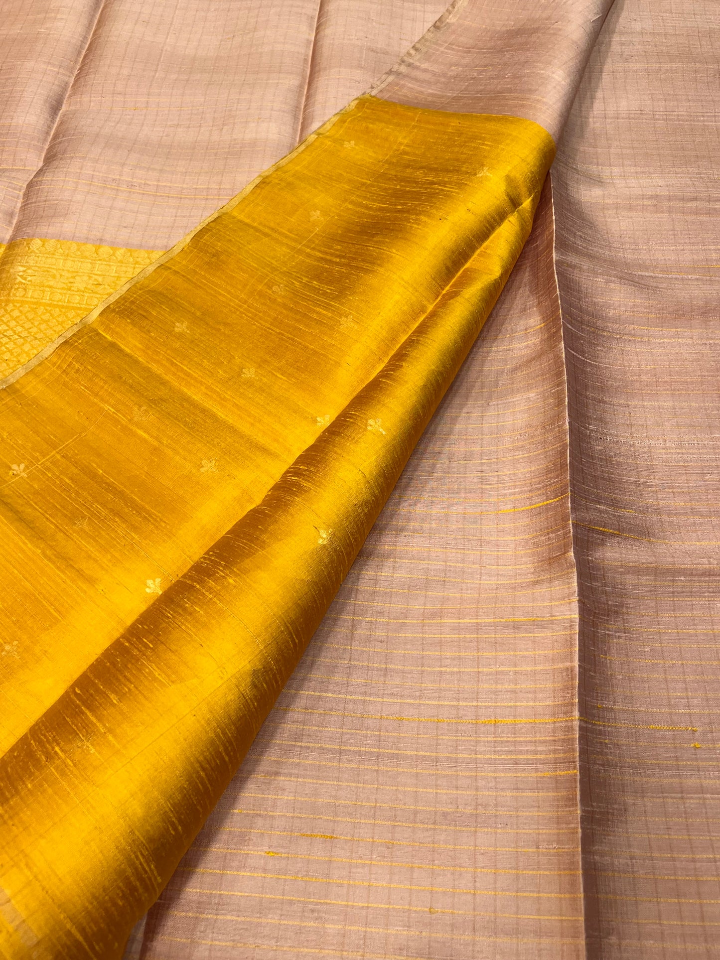 Peach raw silk saree