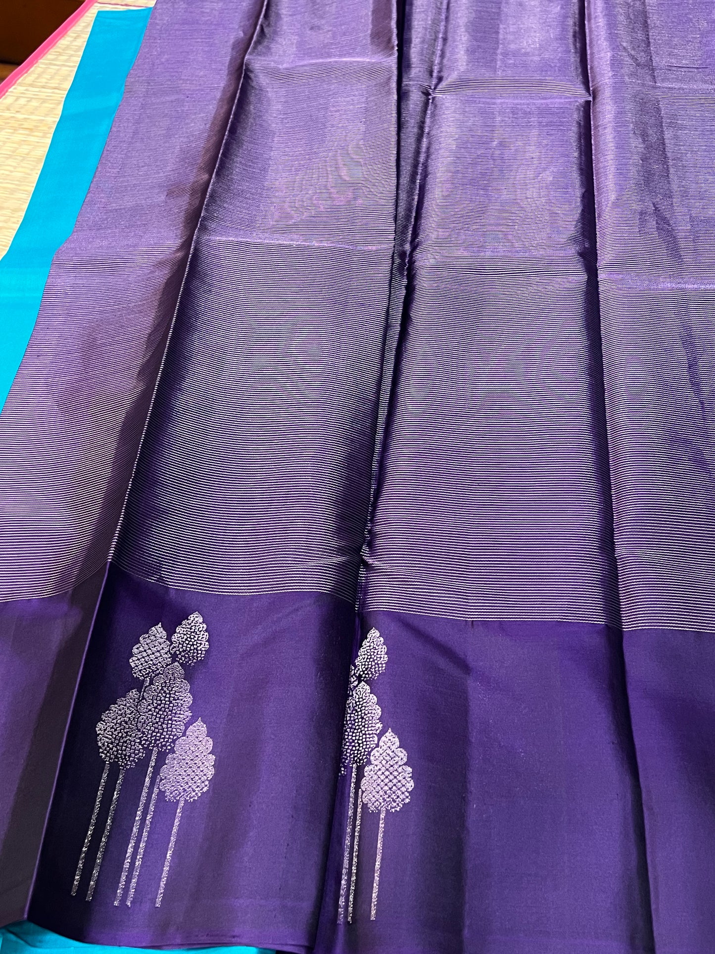 Purple Kanchivaram silk saree