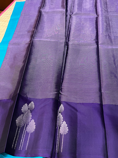 Purple Kanchivaram silk saree