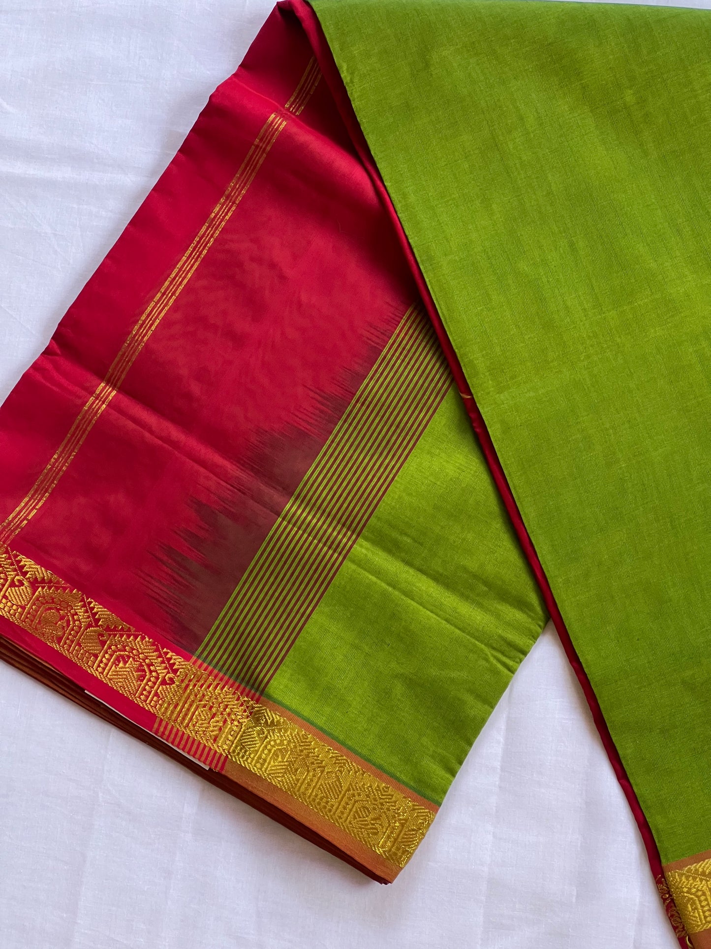 Parrot Rani Radiance semi silk cotton saree