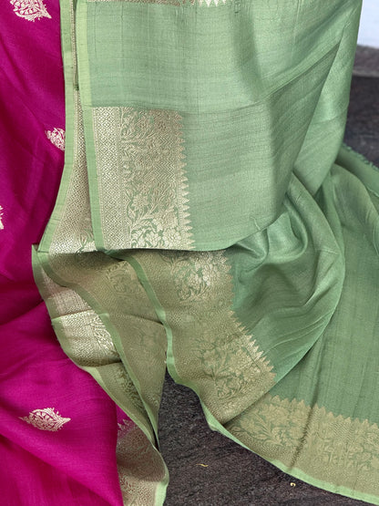 Pure banaras tussar silk saree