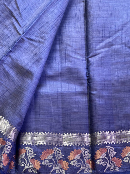 Dark blue semi silk cotton saree