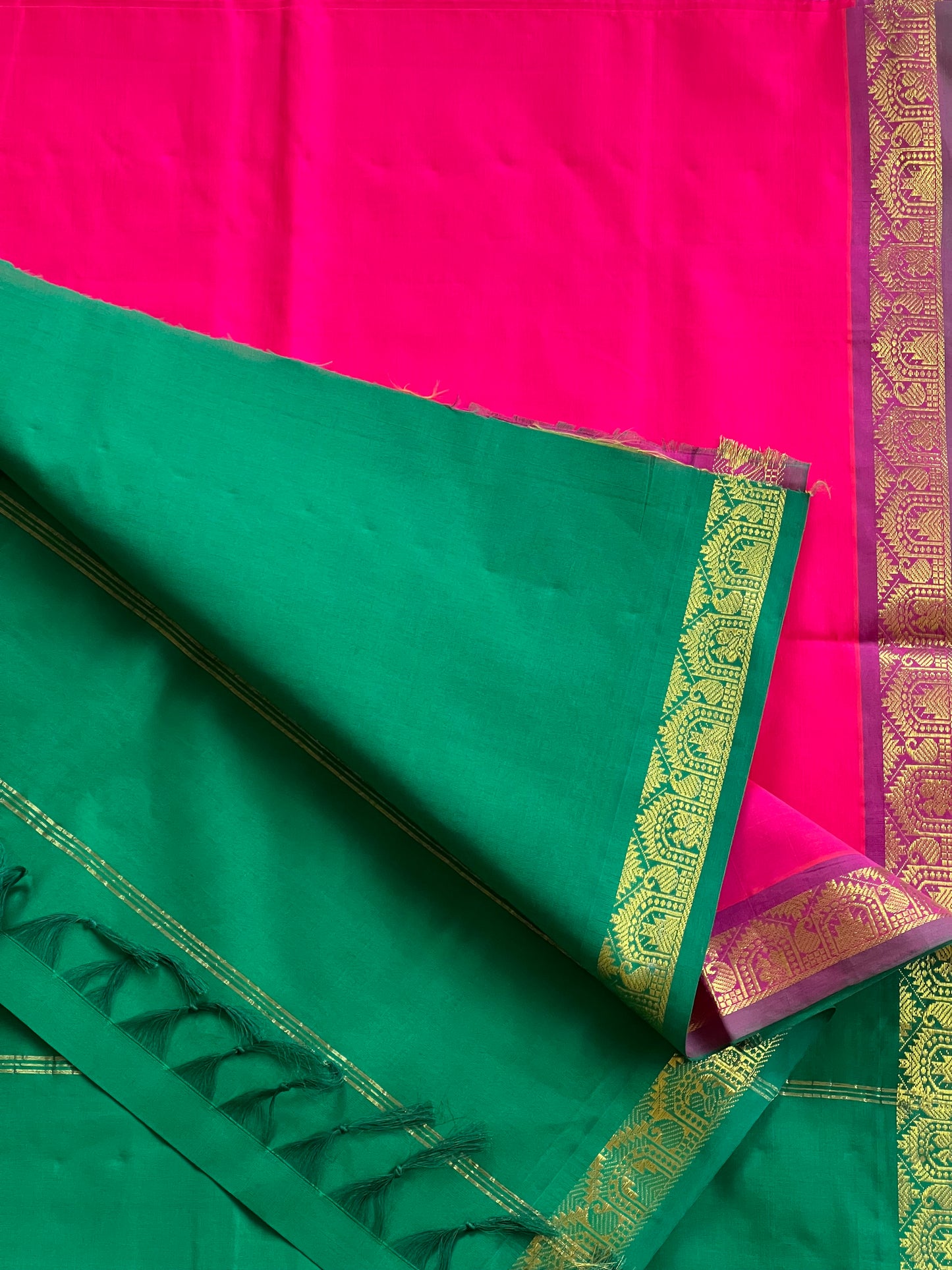 Rani emerald semi silk cotton saree
