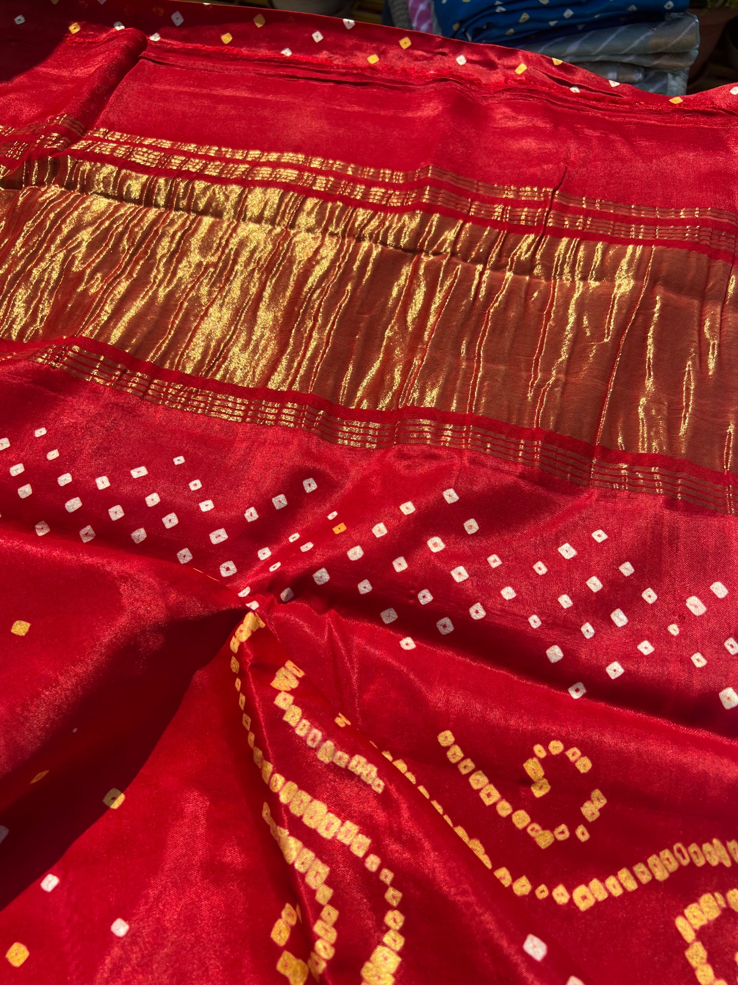 Red Bandini ghaji silk saree