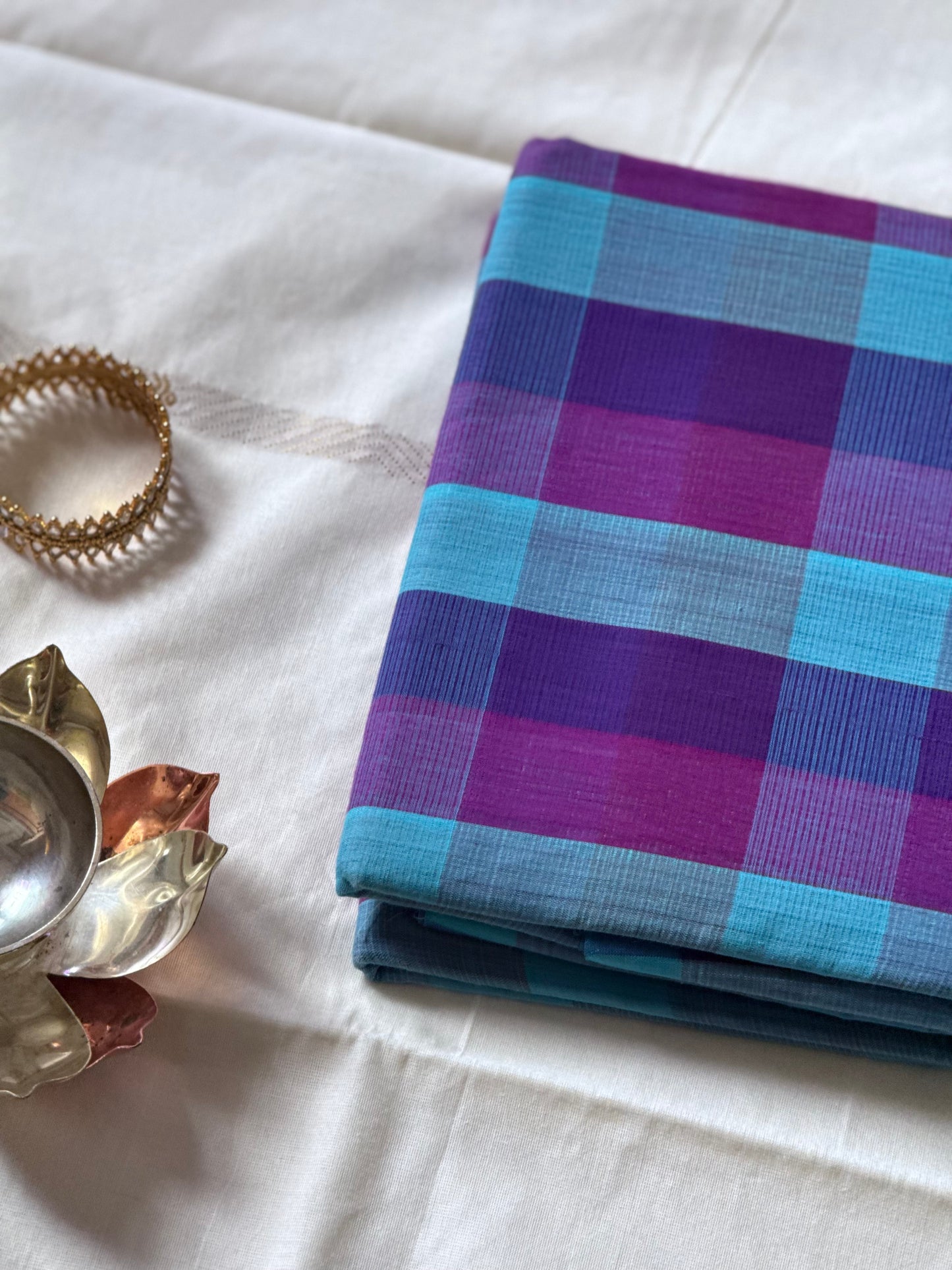Mangalagiri Checked Cotton saree