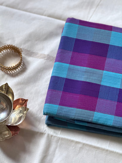Mangalagiri Checked Cotton saree