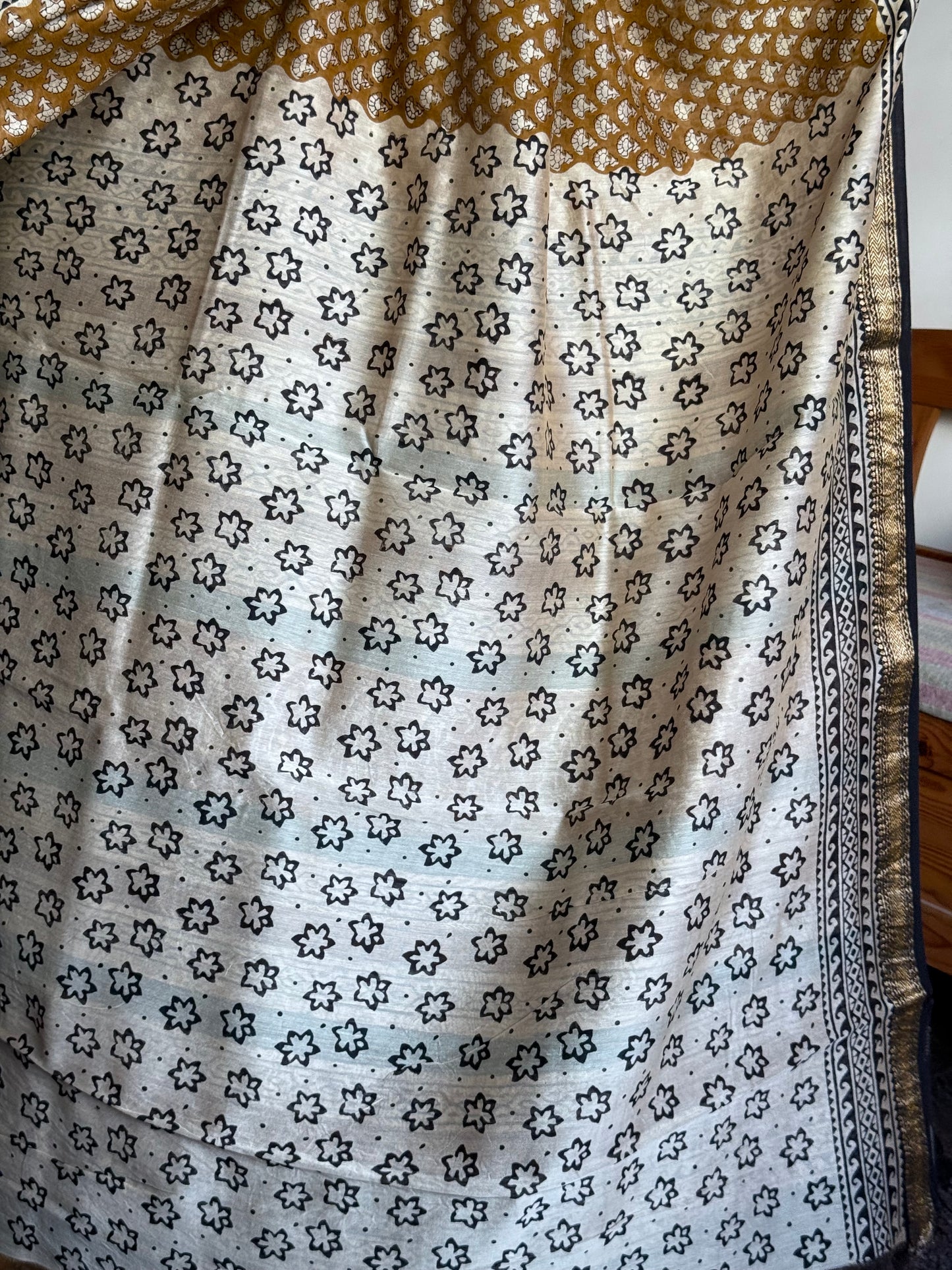 Printed chanderi silk saree