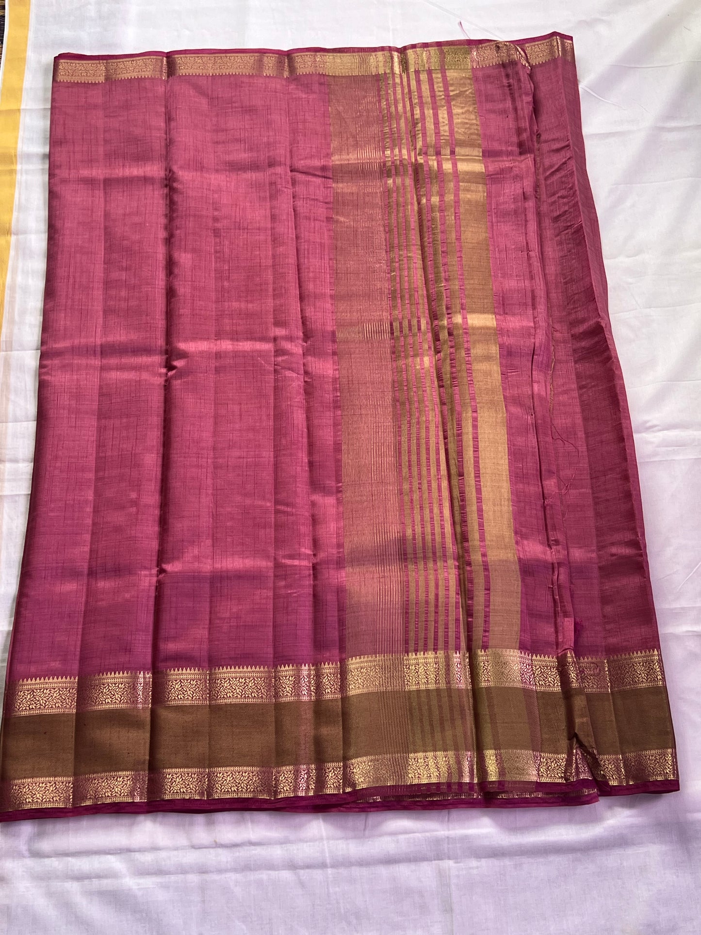 Jewel pink semi silk cotton saree