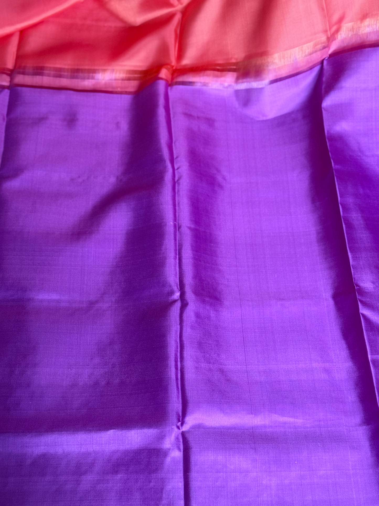 Soft Silk saree - Orange & Lavender
