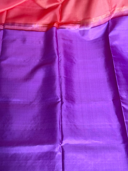 Soft Silk saree - Orange & Lavender