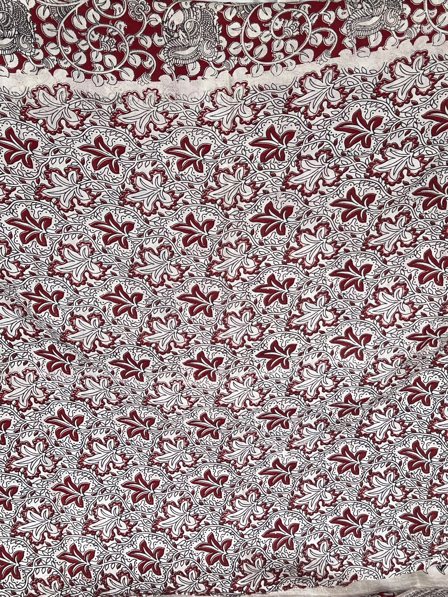 Maroon Chinnur Kalamkari silk saree