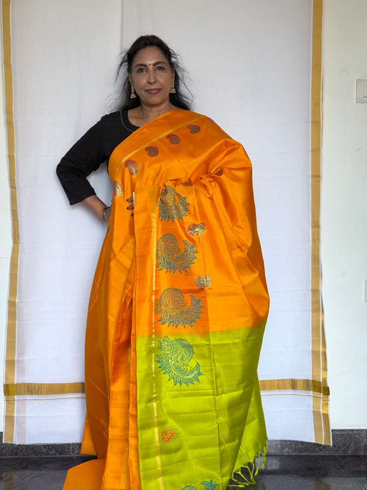 Soft Silk saree - Annam block print