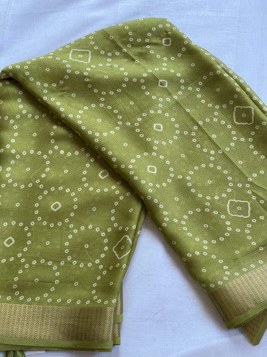 Green georgette silk saree