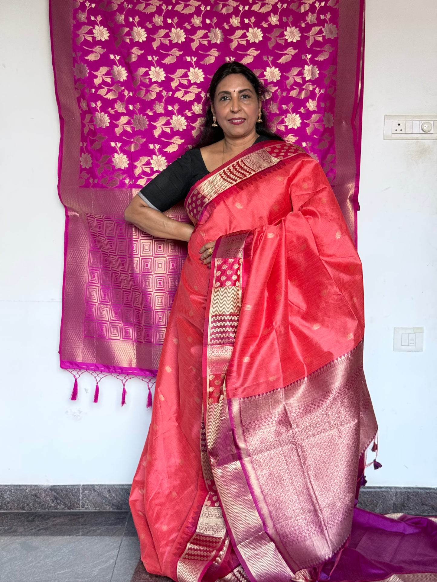 Semi raw silk saree