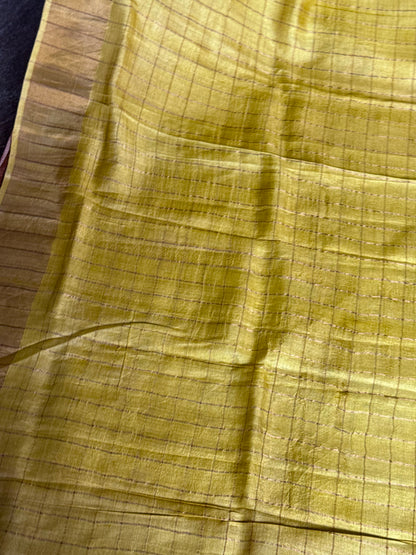 Hand Painted Tussar Silk saree