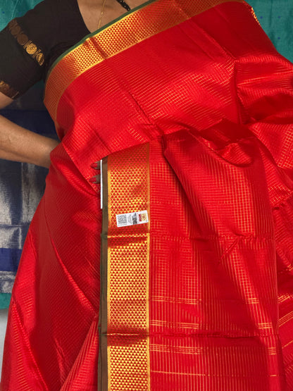 Bright Red Silk Saree