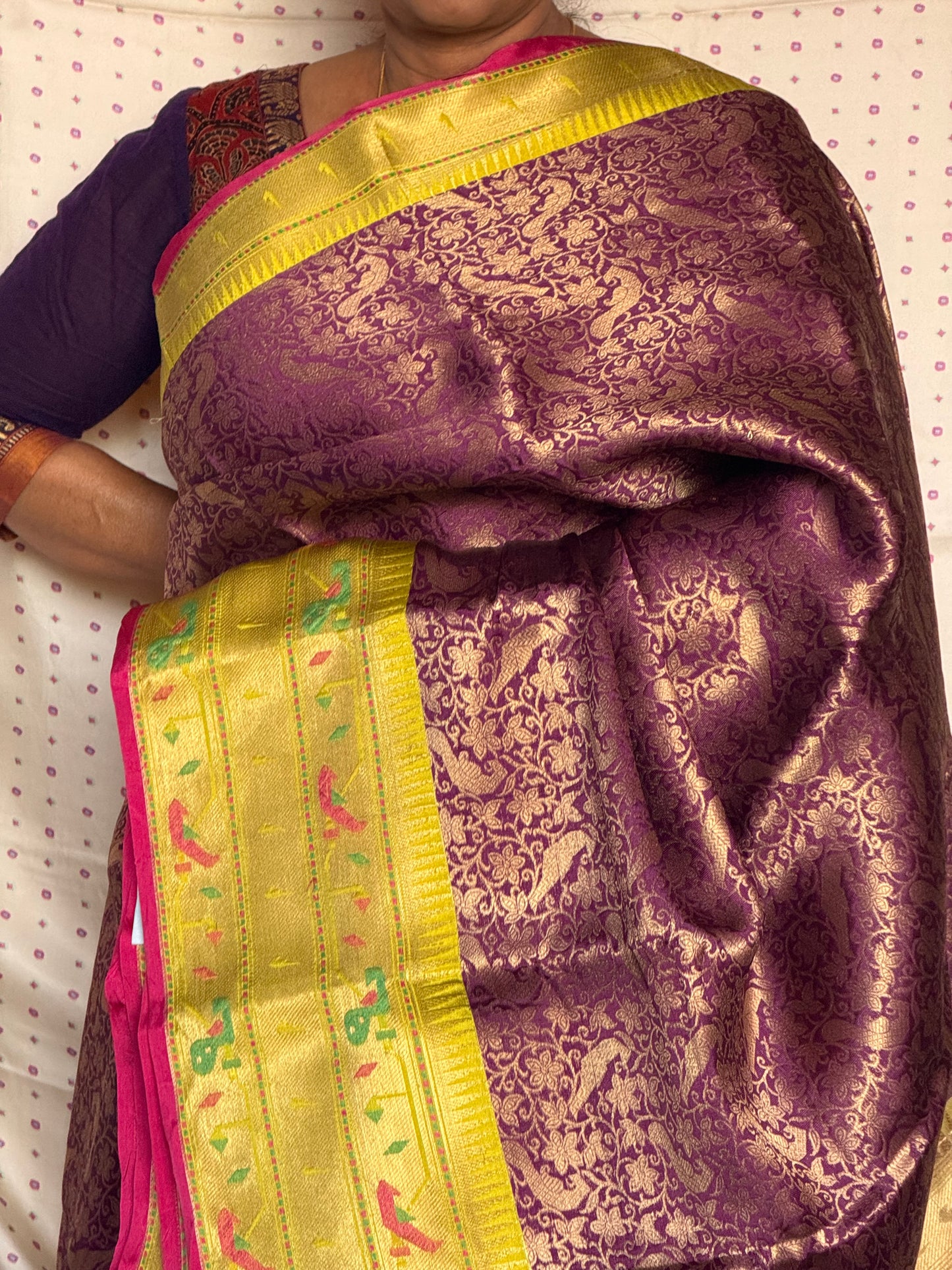 Purple Semi Banaras silk saree