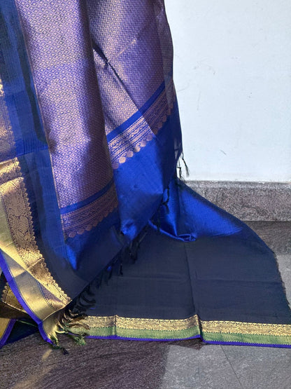 Checked Korvai Silk Cotton saree