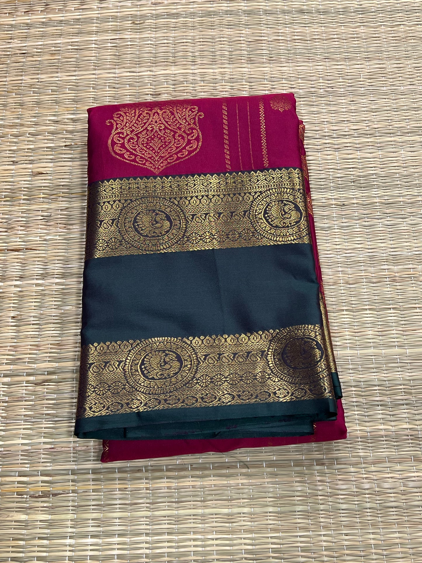 Magenta semi silk saree