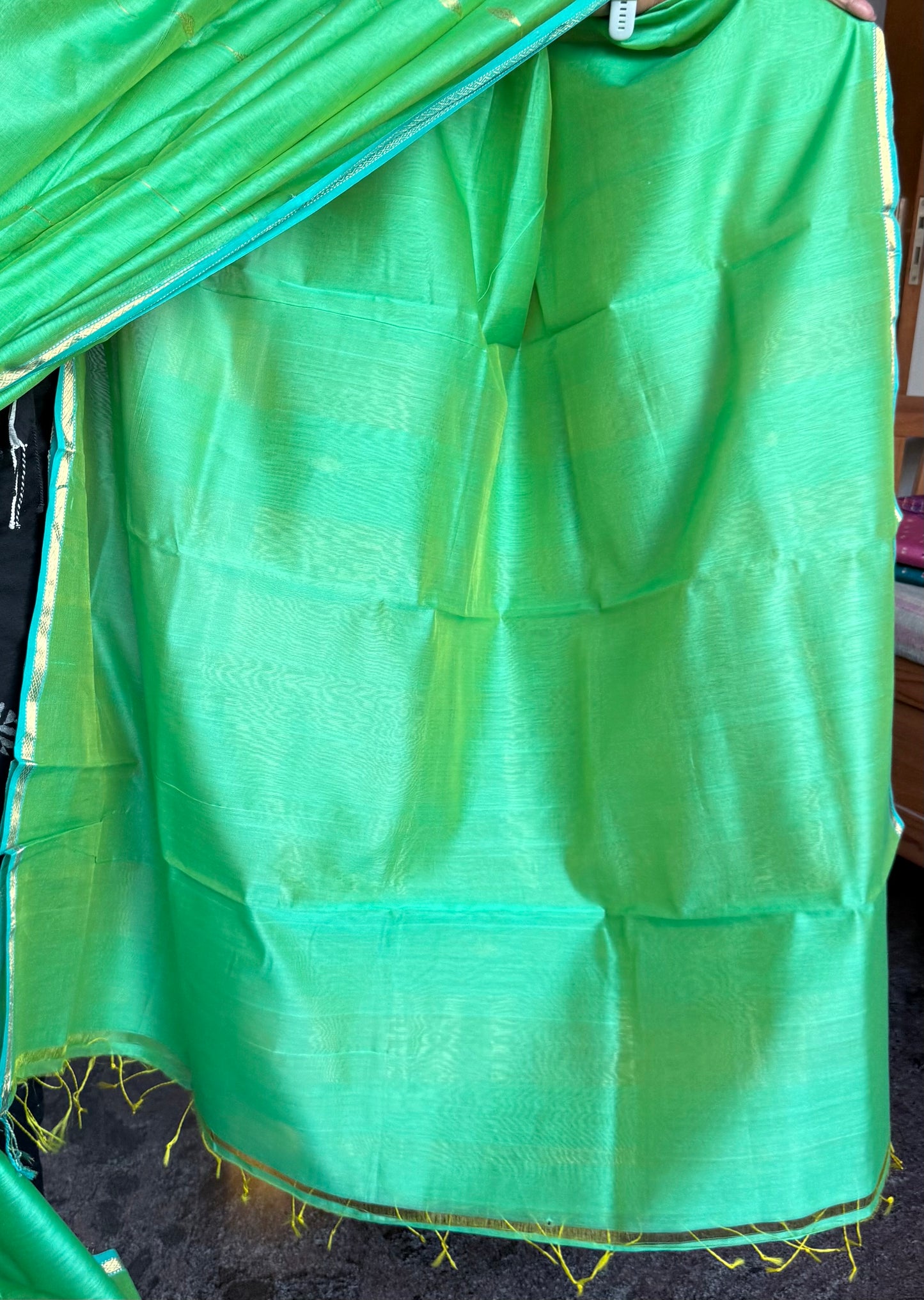 Green chanderi silk saree