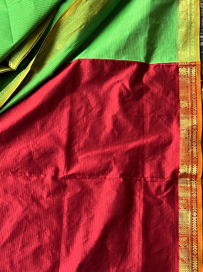 green semi silk cotton
