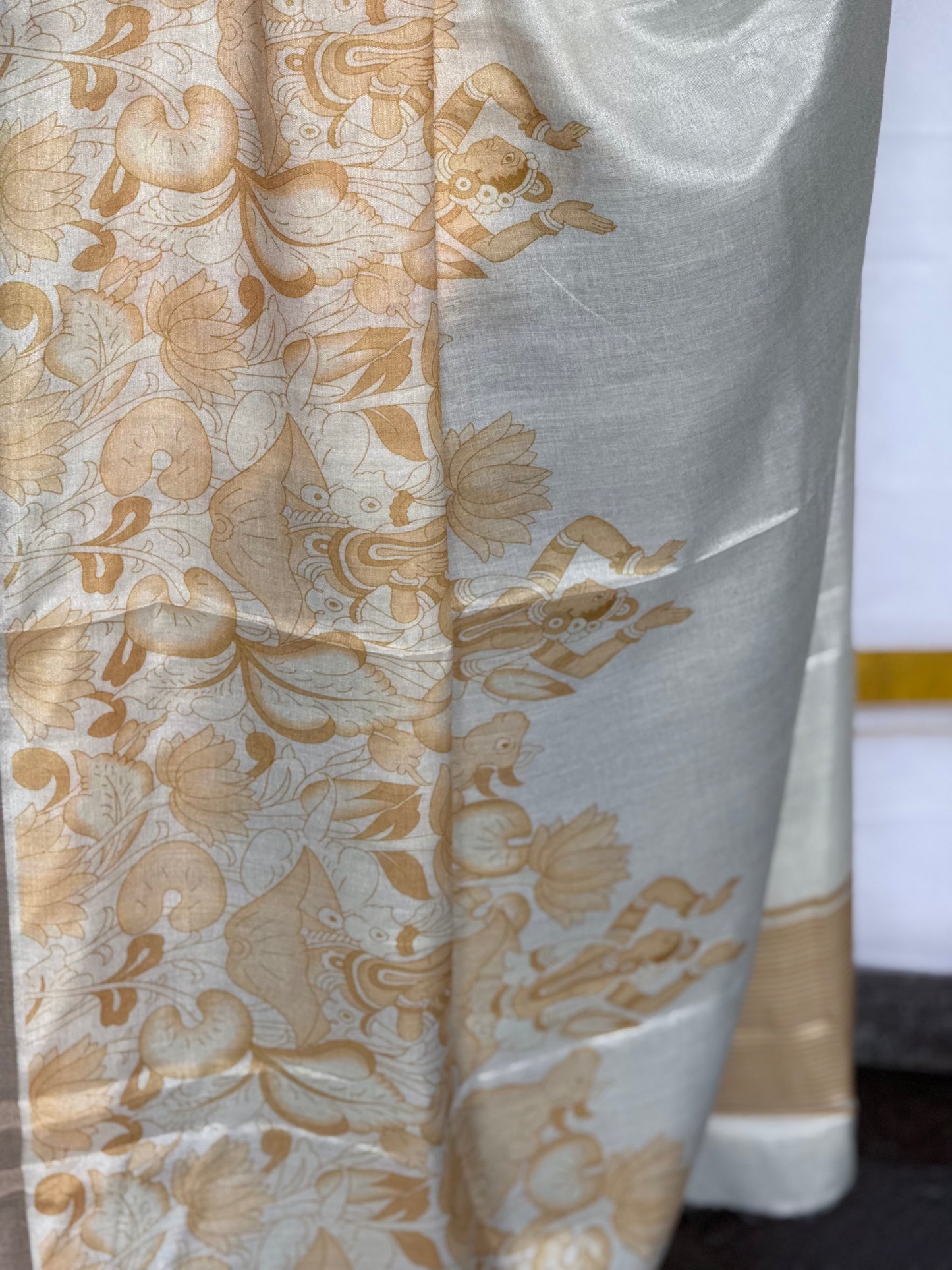 Printed Semi Tussar Saree – Onam Special