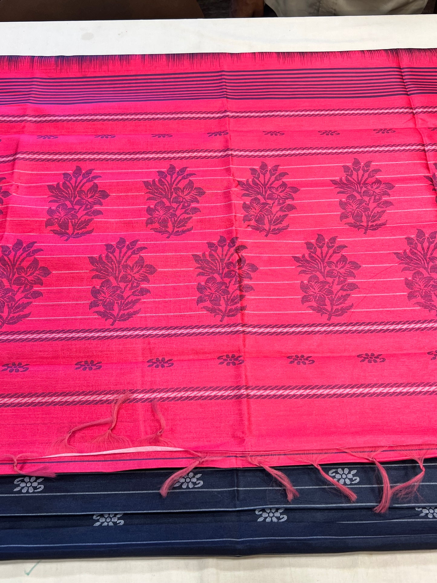 Navy blue semi soft silk saree