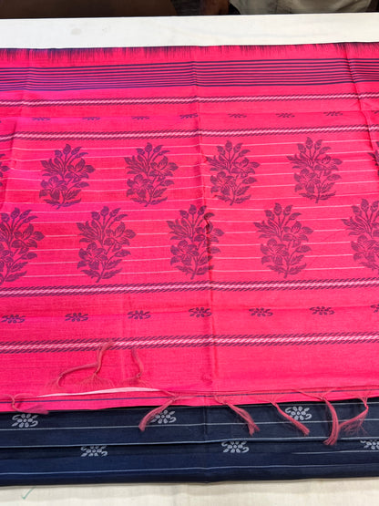 Navy blue semi soft silk saree