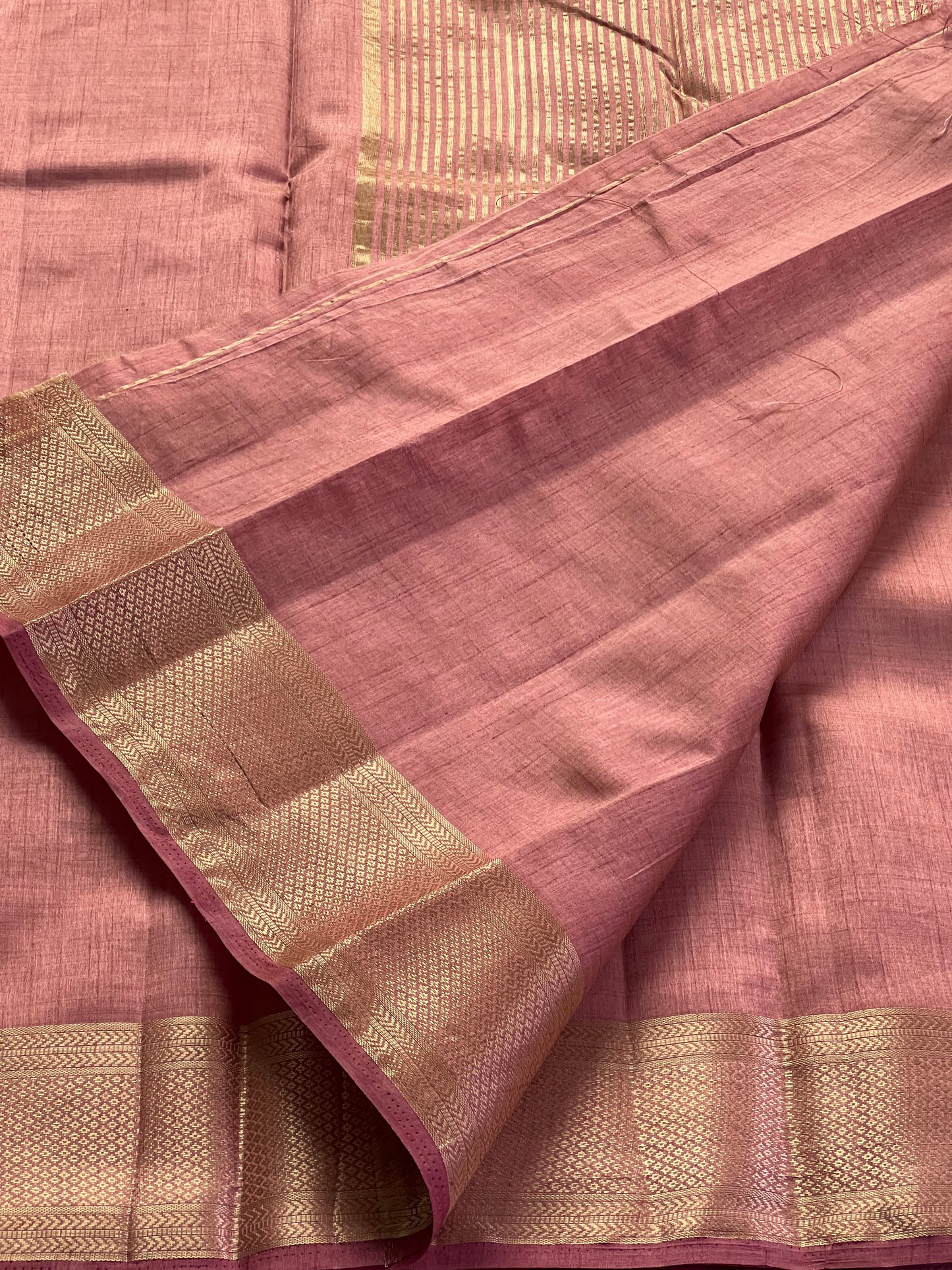 Plain Blush pink semi silk cotton saree