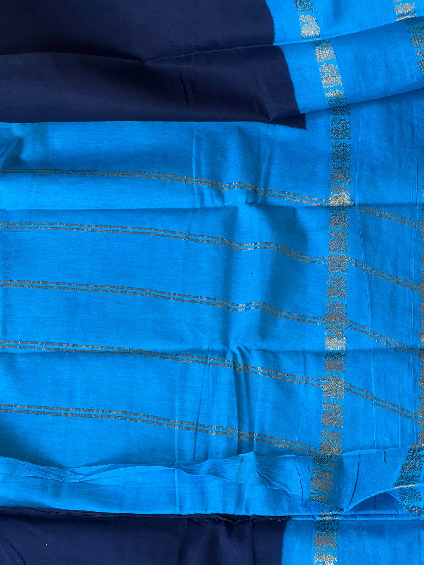 Blue Sungudi cotton saree