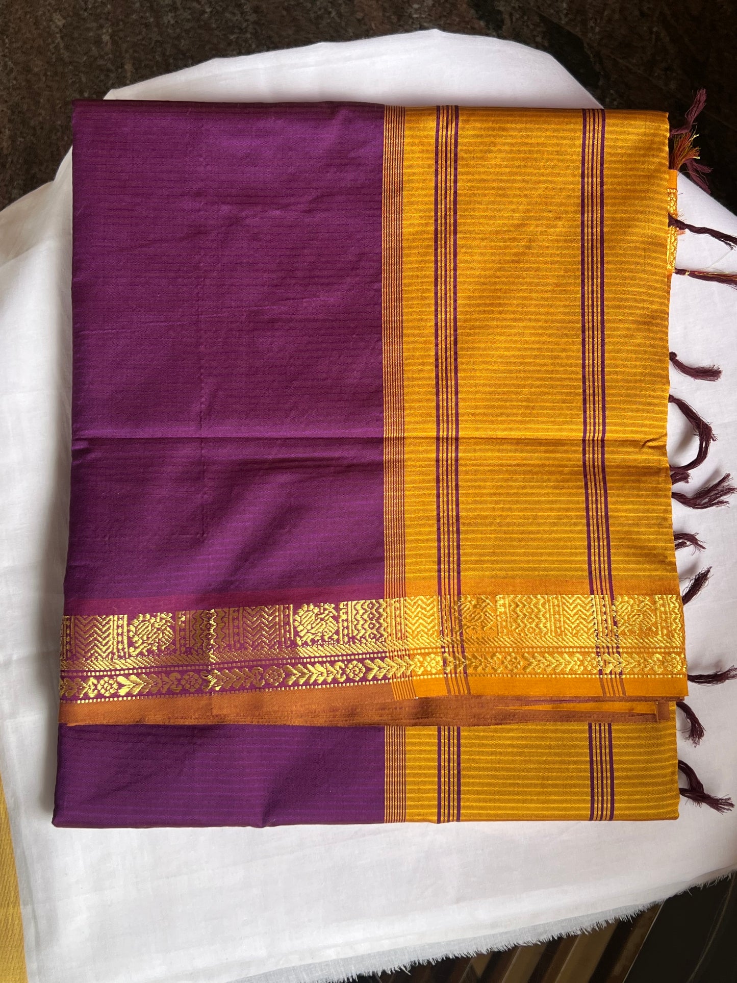 Purple semi silk cotton