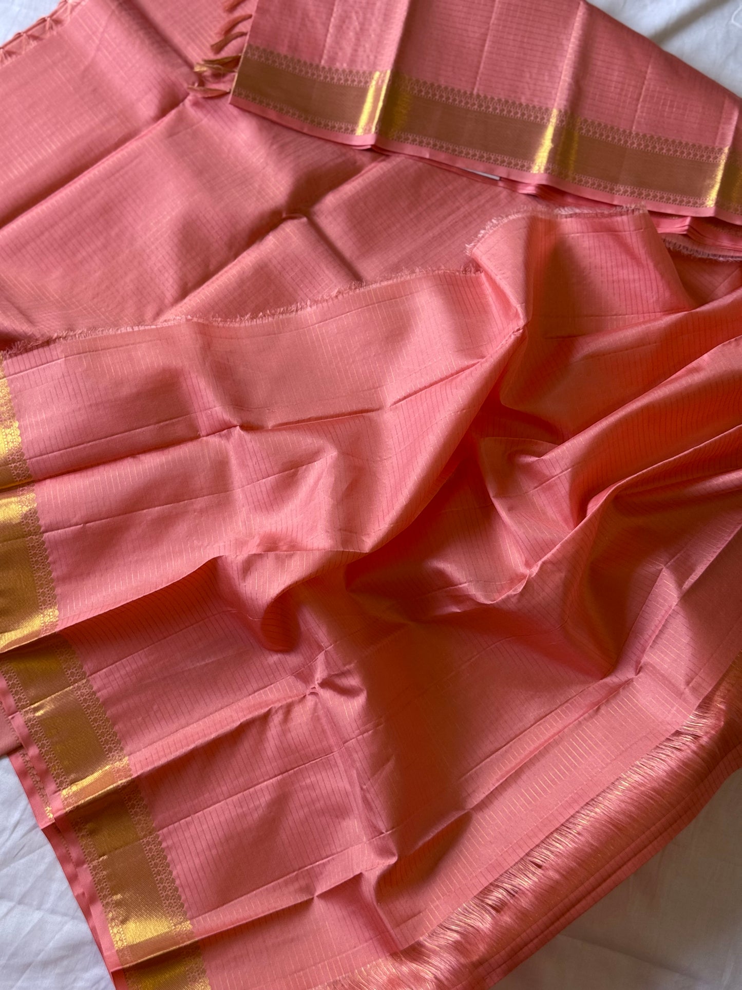 Soft Peach Kanjivaram silk saree