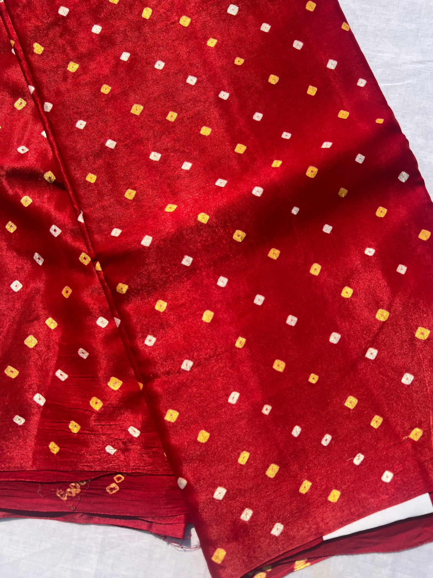 Red Bandini ghaji silk saree